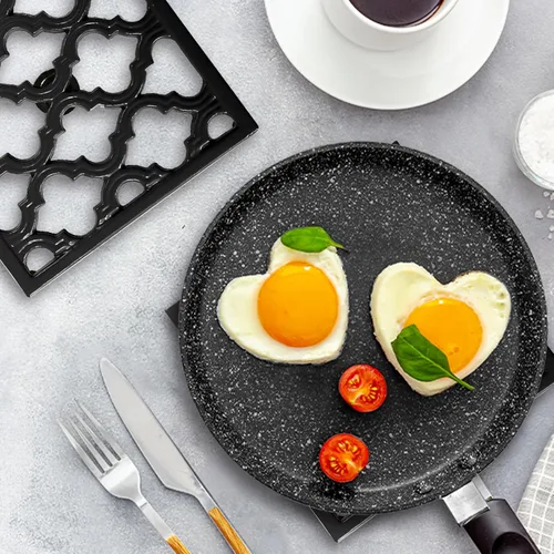 Miniatura 7 de JOGREFUL Alfombrillas salvamanteles de hierro fundido, soportes para ollas de cocina para mesa o encimeras Portect, resistentes al calor para Negro