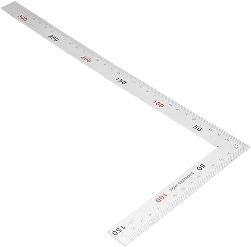 Miniatura 8 de Cuadrado de carpintero, regla cuadrada en forma de L, herramienta de medición de madera para ingenieros, carpintería, regla de ángulo recto de 90