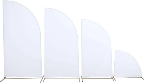 Miniatura 28 de Efavormart - Juego de 4 fundas de elastano beige para arco de media luna, fundas de telón de fondo Chiara de 2.5 pies a 7 pies para escenarios