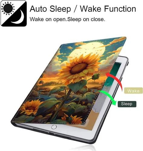 Miniatura 4 de Funda para 9.7 pulgadas 2017 2018/iPad air/iPad Air 2, apagado automático/encendido multiángulo de visión delgada folio caso de la cubierta