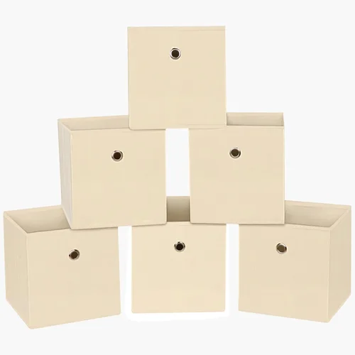 Miniatura 19 de Cubos de Almacenamiento Plegables Negros Contenedores, Cubos de Almacenamiento de Tela de 11 Pulgadas, Cajas de Almacenamiento de Tela, Cubos