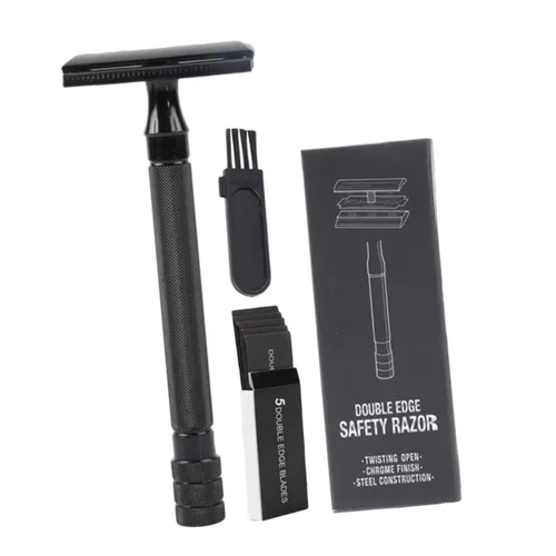 FRCOLOR 2 juegos de maquinilla de afeitar de barba de doble filo estilo vintage afeitadora de seguridad perfecta para kit de aseo portátil caja de