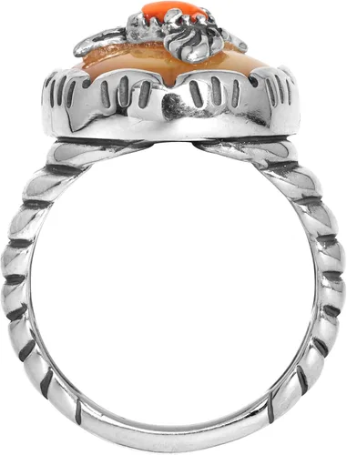 Miniatura 4 de Anillo de plata de ley del oeste americano para mujer diseño de colibrí con madreperla y lapislázuli tallas 5 a 10