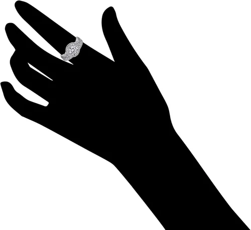 Miniatura 4 de Tienda Collection Anillo redondo de plata de ley chapada en oro rosa con circonita cúbica con elementos infinitos, talla 7