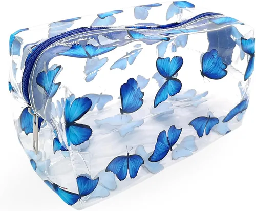Pequeña bolsa de cosméticos, bolsa de maquillaje transparente para la escuela, bonita bolsa de viaje para mujer, estuche organizador de maquillaje
