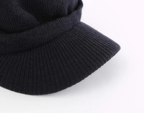 Miniatura 85 de Home Prefer - Gorro de invierno para hombre con visera, cálida y doble punto.