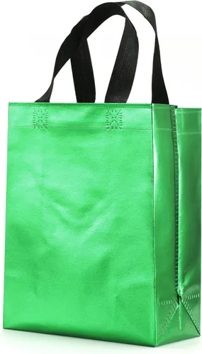 Miniatura 3 de 12 unidades de bolsas de regalo reutilizables no tejidas con asas para recuerdos de fiesta de 8 pulgadas de ancho x 4 pulgadas de largo x 10 Mix