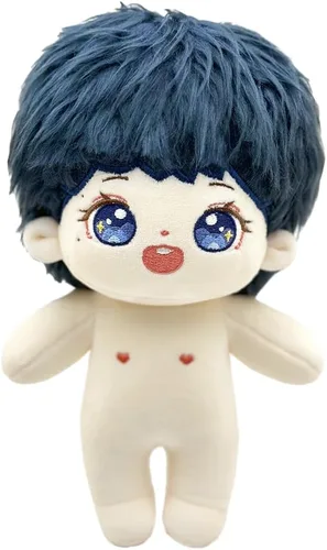 Miniatura 10 de niannyyhouse Muñeca de peluche de 7.9 in para niña, cuerpo de peluche humanoide, sin atributo, 8 pulgadas, cuerpo normal, ropa de vestir, regalos