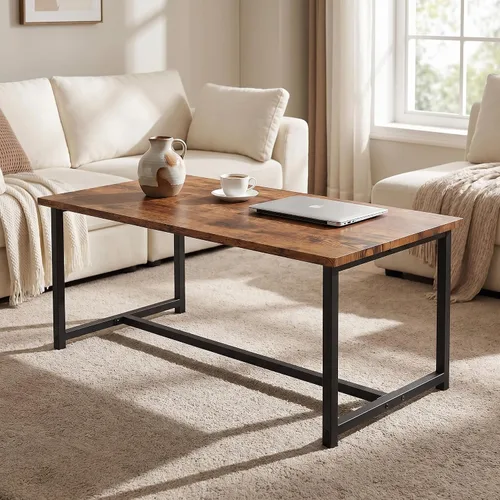 Miniatura 8 de Mesa de centro para sala de estar, mesas centrales rectangulares modernas para espacios pequeños, muebles industriales, mesas auxiliares de sofá