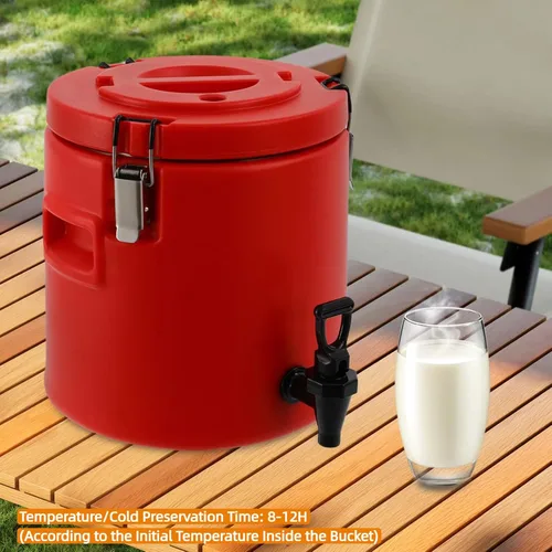 Miniatura 5 de Dispensador de bebidas aislado, de acero inoxidable, térmico para café frío y caliente, agua, dispensador de bebidas con grifo para hielo, fiesta