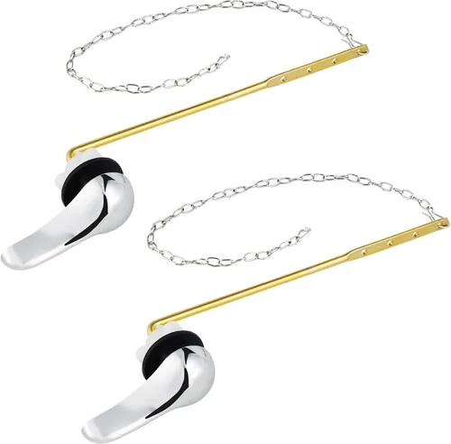 Miniatura 9 de iFealClear Juego de 2 piezas de repuesto de mango de inodoro de metal, universal para tanque de inodoro de montaje frontal, palanca de viaje