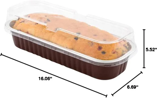 Miniatura 22 de Restaurantware - Mini moldes para pasteles de 6.8 onzas, 6.5 x 2.6 x 1.2 pulgadas, 100 tazas redondas para hornear, desechables, con tapas de Café