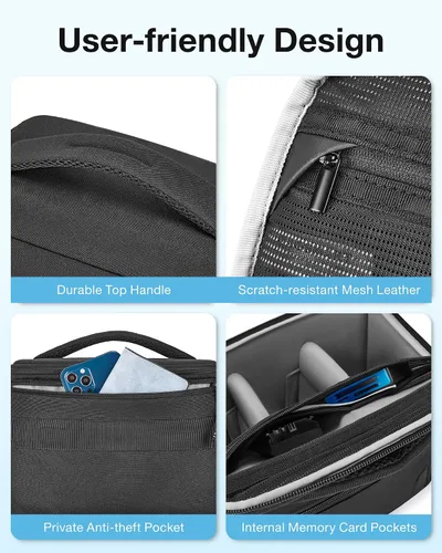 Miniatura 6 de BAGSMART Bolsa pequeña para fotógrafos, bolsas de hombro compactas para cámaras DSLR/SLR/SLR/sin espejo, funda cruzada impermeable para cámara