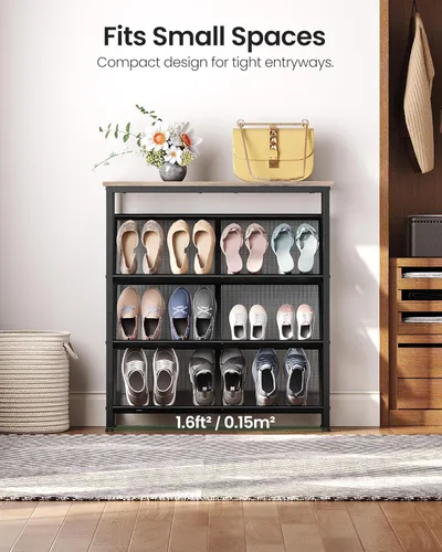 Miniatura 5 de CHOEZON Zapatero, Estante de Almacenamiento de Zapatos Inclinado de 4 Niveles, Zapatero Estrecho para Entrada, Organizador de Zapatos con Patas