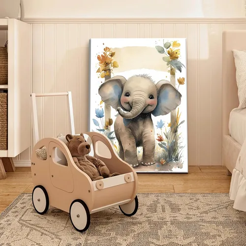 Miniatura 8 de Juego de 3 Arte de Pared de Animales del Bosque, Lienzo de Decoración de Pared con Imágenes de Animales Salvajes para Guardería, Lindo Póster