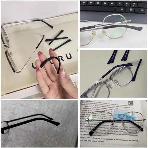 Miniatura 2 de 8 pares de puntas de extremo de gafas, piezas de calcetines para gafas de silicona suave, puntas de sien, lentes de sol, patillas de repuesto