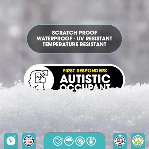Miniatura 4 de Adhesivo para automóvil para ocupantes autistas, paquete de 2 accesorios de concientización sobre el autismo, calcomanía de seguridad para niños