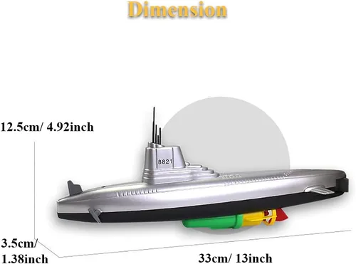 Miniatura 7 de Juguete de baño submarino eléctrico, divertido modelo de submarino militar, juguete flotante de agua para niños (8821)