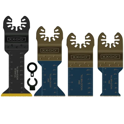 Miniatura 11 de XXGO 3 piezas extra larga corte de metal titanio oscilante multiherramienta hoja Lo mejor para cortar clavos de metal de plástico de madera en un