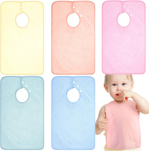 Hercicy Baberos de cobertura completa con capucha para bebés y niños pequeños de felpa con botón de presión para niños de 0 a 4 años, unisex para