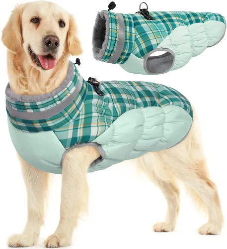 Miniatura 58 de FUAMEY - Chaqueta de invierno para perro, chaleco acolchado con arnés, ropa cálida para mascotas, abrigo con cremallera, impermeable, para perros