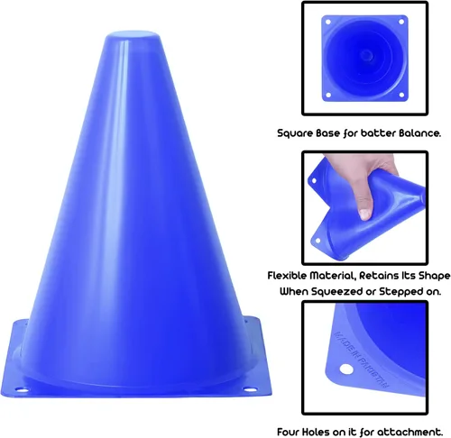 Miniatura 2 de Athllete Conos para entrenamiento deportivo, 7 pulgadas de alto y visibles, duraderos y fáciles de manejar, ideales para todo tipo de conos