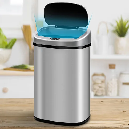 Miniatura 8 de Basurero de cocina de 13.2 galones con sistema de control de olores, cubo de basura automático con sensor de movimiento táctil con tapa, cubo