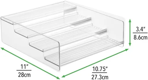 mDesign Estante organizador de almacenamiento de plástico para baño, gabinete, tocador, encimera, contiene vitaminas, suplementos, botellas de