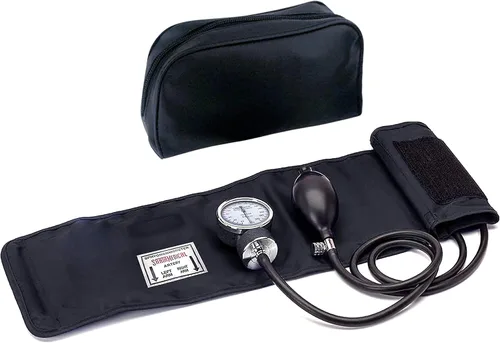 Miniatura 3 de Santamedical Esfigmomanómetro aneroide de lujo para adultos, monitor de presión arterial profesional con brazalete negro para adultos y funda