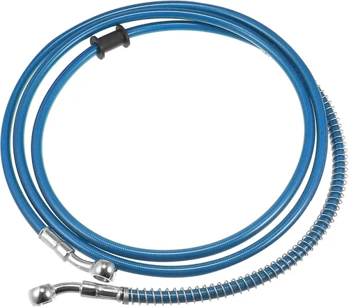 Miniatura 10 de Motoforti 74.8 pulgadas de longitud 0.394 in ID motocicleta línea de freno hidráulico tubo de manguera de aceite de acero inoxidable trenzado cable