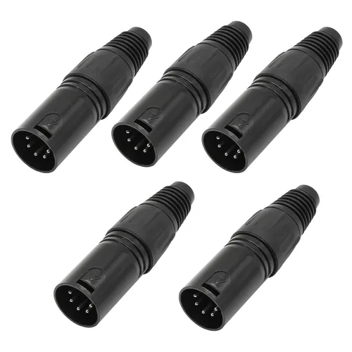 Miniatura 9 de Conector de cable XLR de 4 pines XLR Conector de enchufe hembra de 4 pines Adaptador de audio para micrófono, negro, 5 PCS