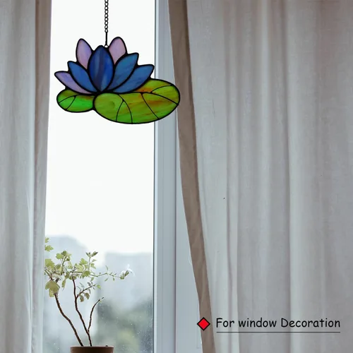 Miniatura 4 de Decoración de flores para colgar en la ventana de vitral, paneles de ventana para decoración de festividades, regalos de cumpleaños para mamá, mujer