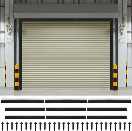 Miniatura 8 de DoubleFill Kit de sello de cepillo para puerta de garaje de 8 x 8 pies, sello de puerta enrollable de 2 pulgadas con riel de aluminio, cepillo