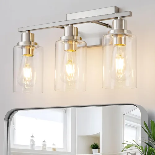 Miniatura 12 de 4 Luces Accesorios de Iluminación para Baño Níquel Cepillado Luz de Tocador Sobre Espejo Moderno Estilo Granja Apliques de Iluminación de Pared