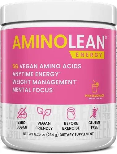 Miniatura 8 de RSP NUTRITION AminoLean Pre Entrenamiento, Energía Limpia Sin Nerviosismo, Hormigueo o Caída, Apto para Veganos con Biotina Añadida para Cabello