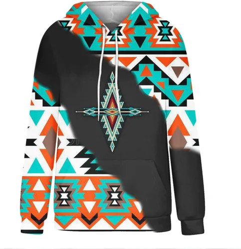Miniatura 21 de Sudaderas con capucha azteca occidental para mujer, sudaderas de manga larga con gráficos vintage, camisetas de vaquera, ropa 2023