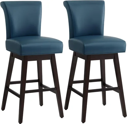 Miniatura 10 de CHITA Taburete giratorio de 26 pulgadas con altura de mostrador, taburete de bar tapizado moderno con respaldo certificado FSC de cuero sintético