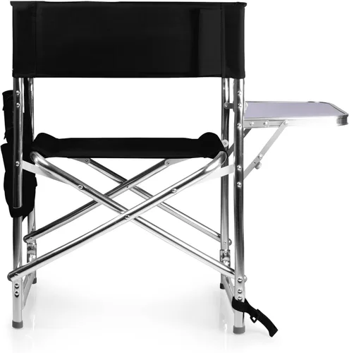 Miniatura 11 de PICNIC TIME Silla deportiva con mesa auxiliar, sillas de campamento acolchadas plegables para exteriores para adultos con portavasos y panel de Negro