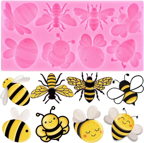 Miniatura 10 de Moldes de silicona de abejorros de abeja para fondant, molde de colmena de abeja, girasol, miel, para decoración de tartas de azúcar, decoración