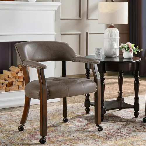 Miniatura 12 de Silla de comedor con ruedas, sillas de capitán con rodillos, juegos de dinette, sillas de póquer con ruedas, mesa de cocina, sillas rodantes, silla