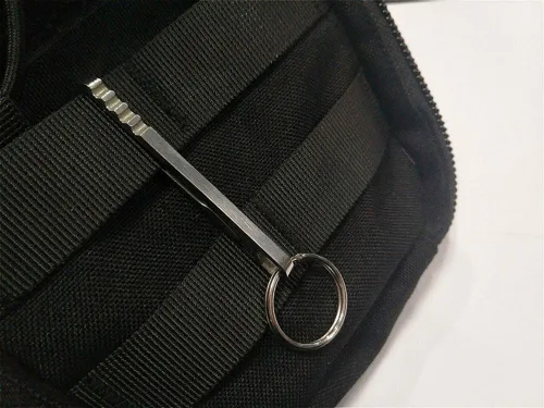 Miniatura 6 de 2 llaveros de acero inoxidable con hebilla colgante, herramienta portátil EDC Quickdraw