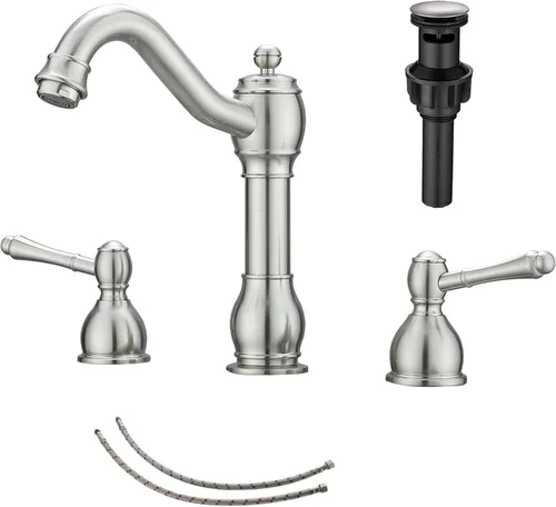 Miniatura 24 de Grifo giratorio de 360 ° con un solo orificio para lavabo de baño, desagüe desplegable a juego sin desbordamiento, bronce aceitado Bronce frotado