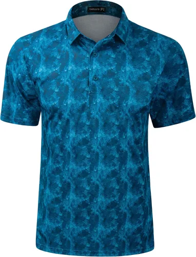 Miniatura 132 de TAPULCO Camisetas tipo polo de secado rápido para hombre, diseño de camuflaje, atléticas, ligeras, transpirables, casuales, para golf