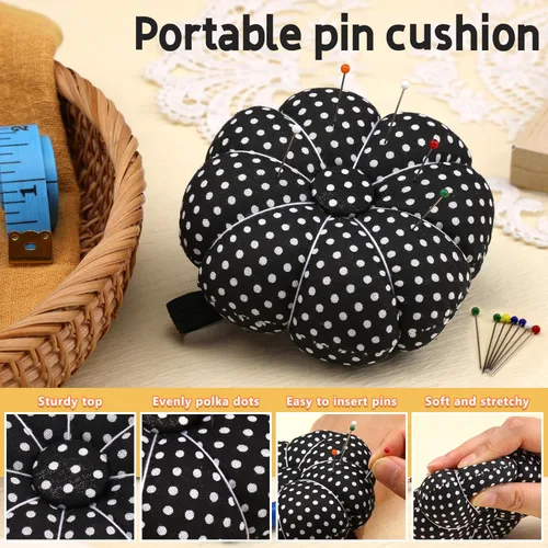 Miniatura 3 de 300 alfileres de costura multicolor – Alfiler de 1.260 in rectos, incluye tijeras de costura para costura, cinta métrica suave para decoración