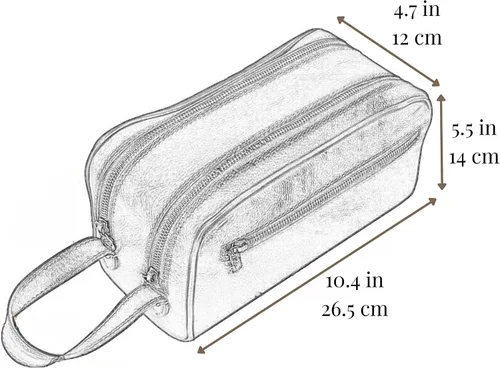 Miniatura 7 de Time Resistance Bolsa de cosméticos de cuero - Kit de aseo italiano Dopp (negro)