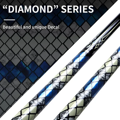 Miniatura 5 de Kmise Professional Pool Cue Stick, 18 19 20oz Canadian Maple Cue Sticks, Low Deflection Shaft with Telescopic Carbon Fiber Extension Cue-Grid Azul