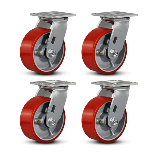Miniatura 62 de Ruedas industriales de 4 x 2 pulgadas, ruedas resistentes, ruedas de poliuretano, capacidad de hasta 3200 libras. Uso para camión de plataforma