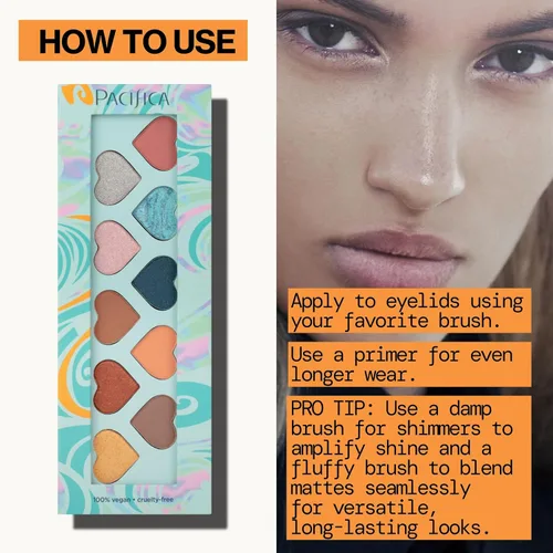 Miniatura 11 de Pacifica Paleta de sombras de ojos – Sombra de ojos mineral Malibu, tonos neutros mezclables con mate aterciopelado, brillante y metálico, infusión