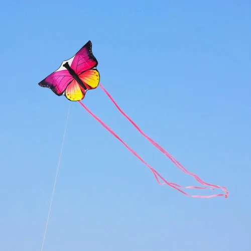 Miniatura 5 de Cometa de mariposa de 53 pulgadas con líneas voladoras fácil de volar para niños y adultos