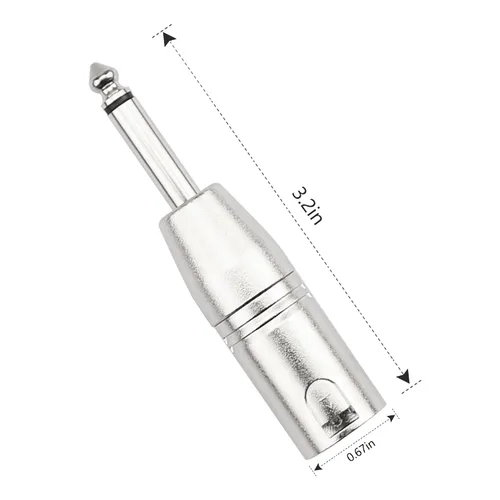 Miniatura 4 de Adaptador TS mono a XLR de 1/4 de pulgada, conector de audio desequilibrado macho XLR a 0.250 in de cuarto de pulgada compatible con estéreo
